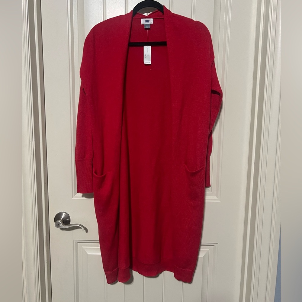 Sz small Red cardigan duster Old Navy NWT